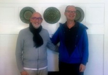 H.H. Swami Rameshwarananda Giri Maharaj con Jacob Sluijter, Director Ejecutivo de la KFA